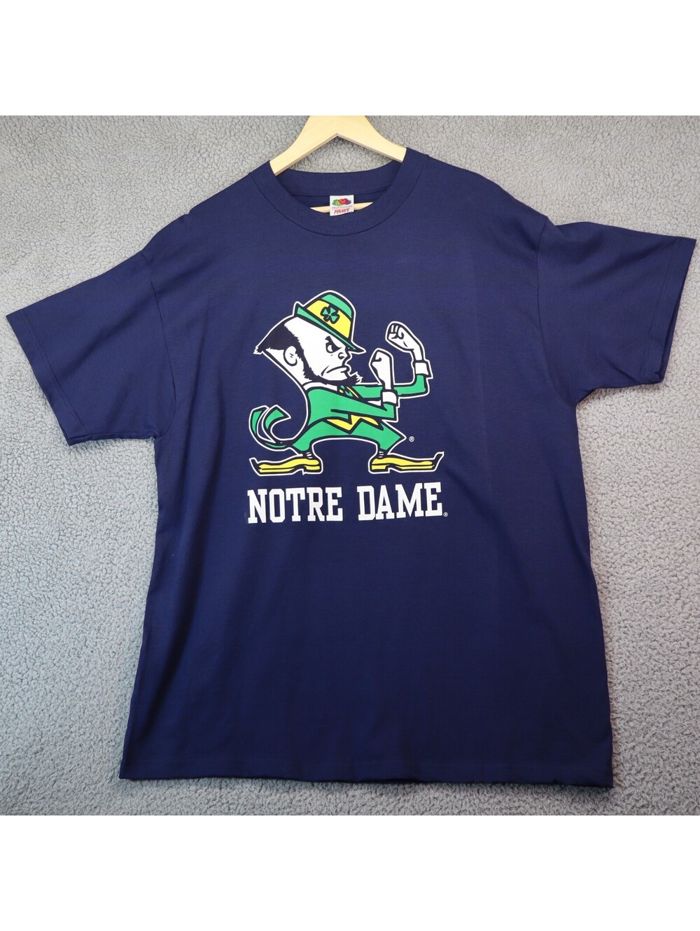 Notre Dame Fighting Irish Football Shirt XL Blue NCAA VTG 90